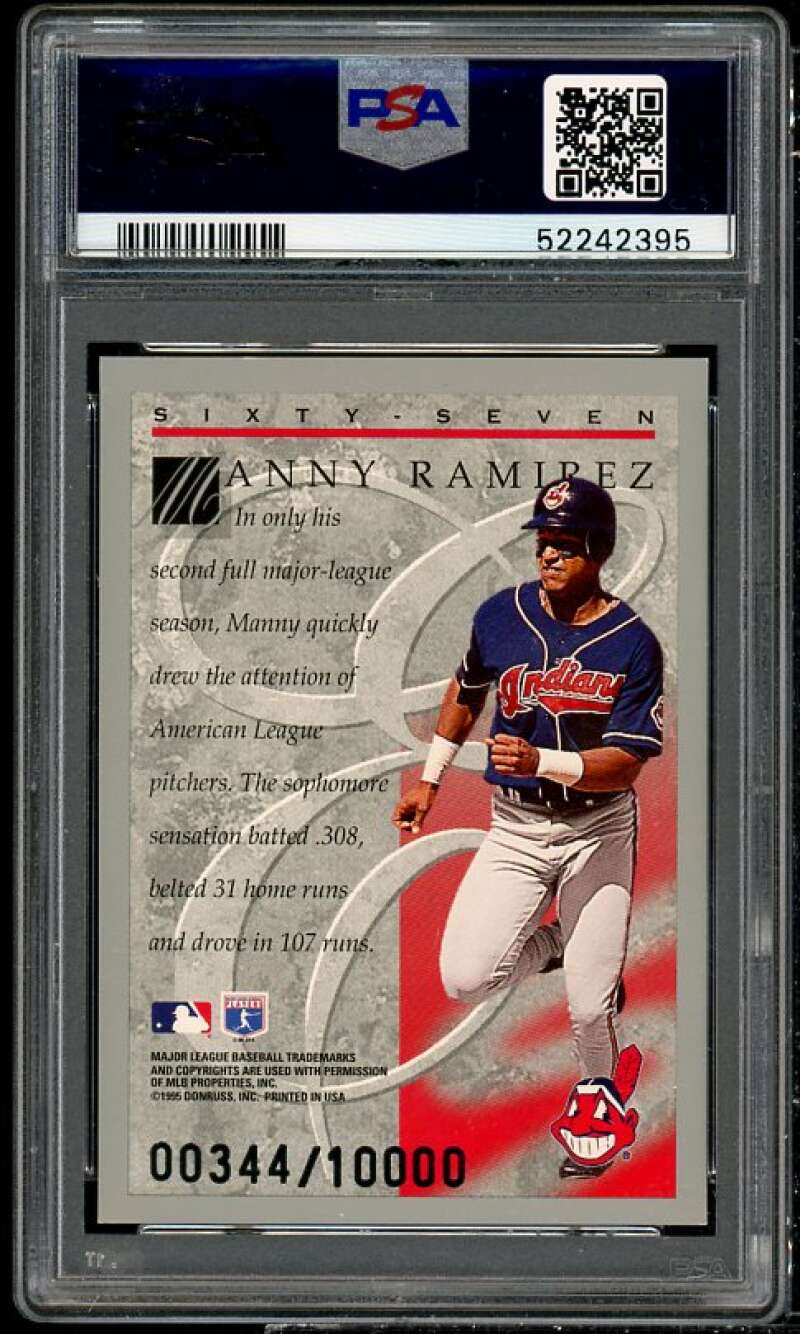 Manny Ramirez Card 1996 Donruss Elite #67 PSA 9 Image 2