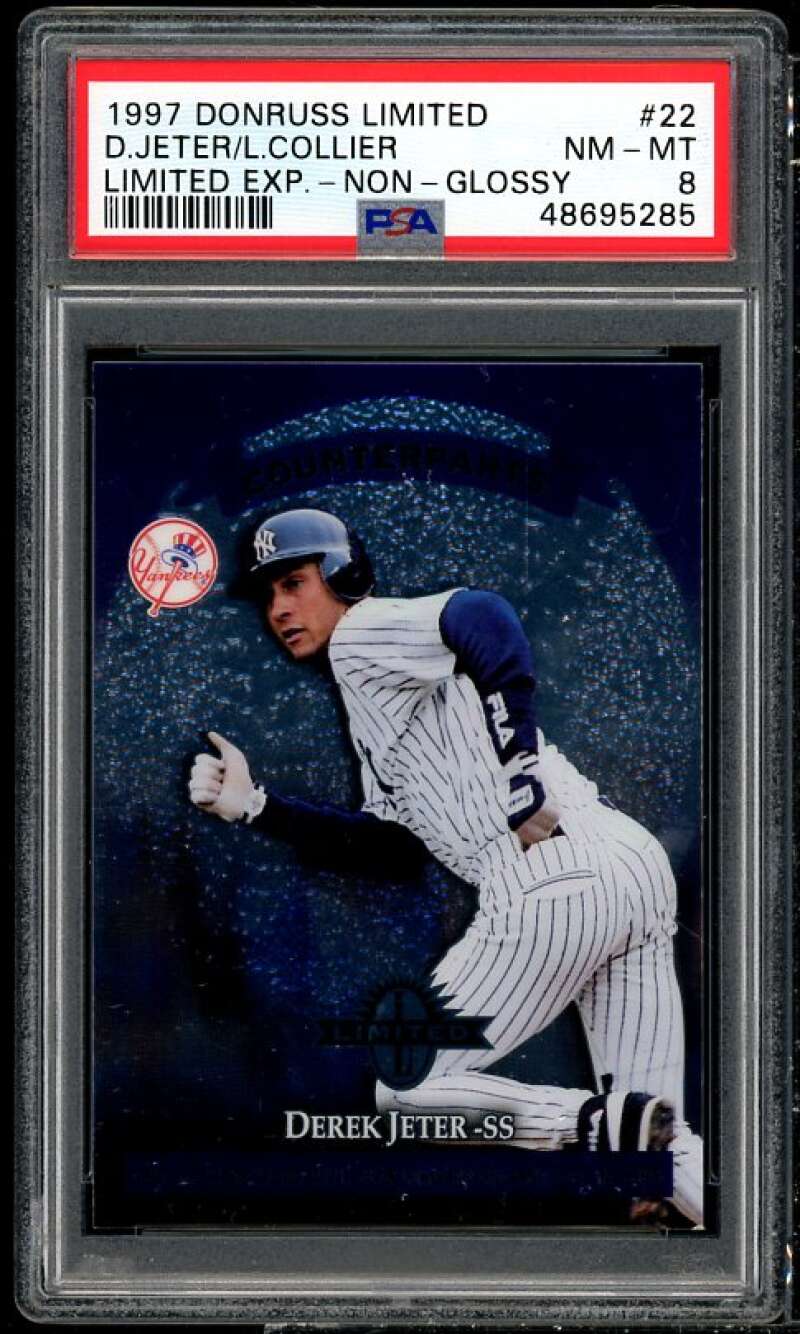 Derek Jeter / Lou Collier Card 1997 Donruss Limited #22 PSA 8 Image 1