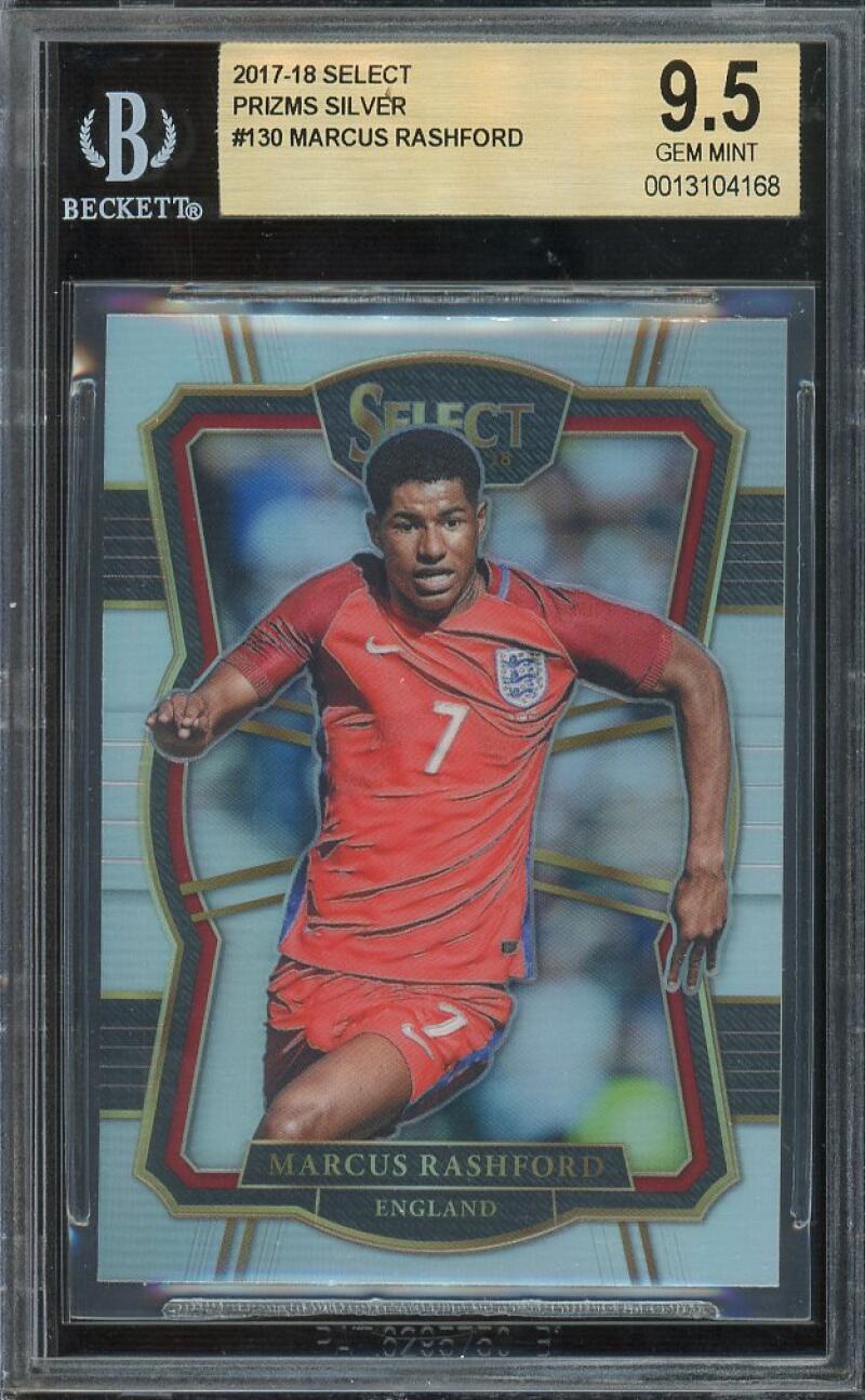  2017-18 Panini Select Silver Prizms Marcus Rashford #130  BGS 9.5 Image 1