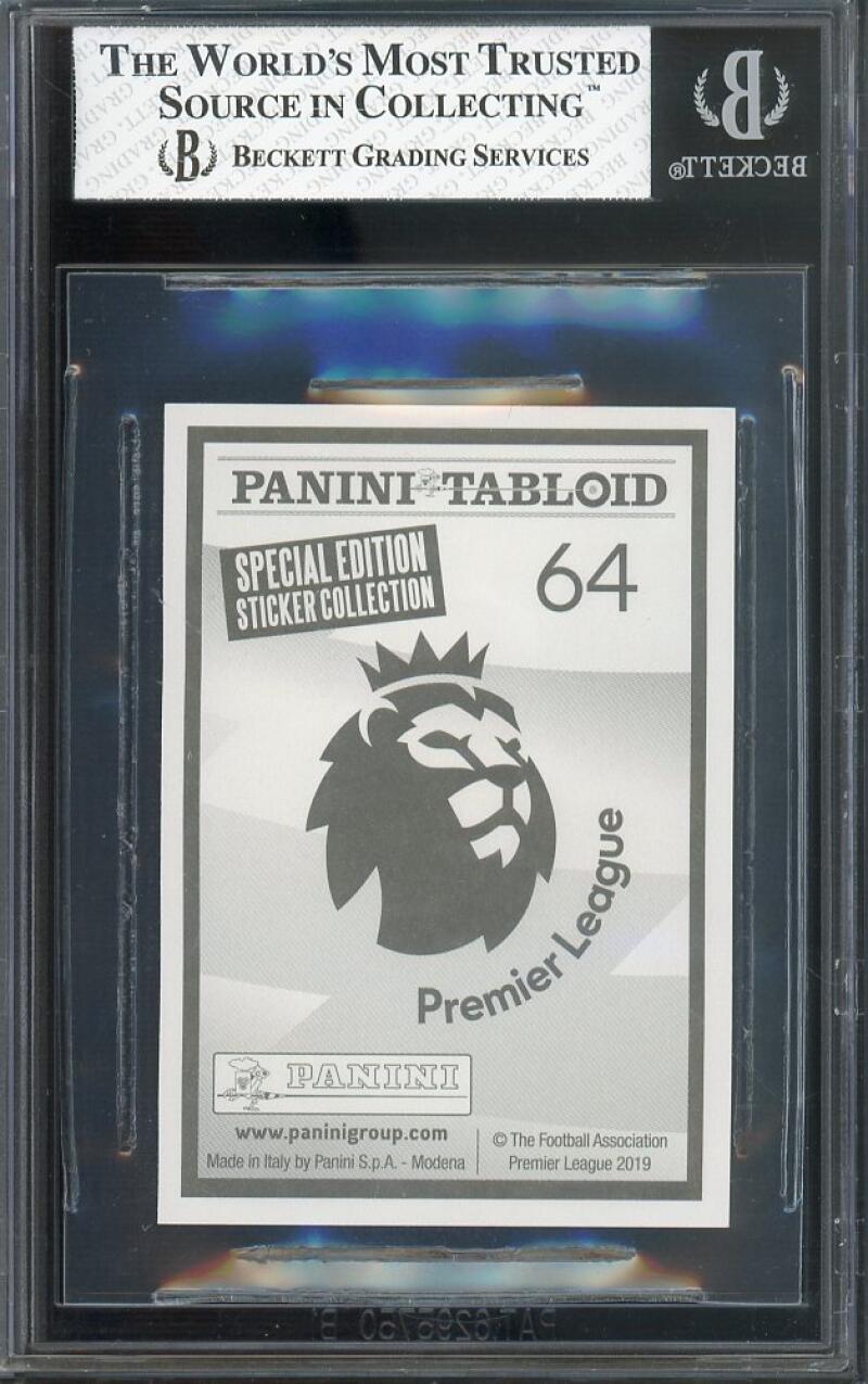 Bukayo Saka Rookie Card 2019 Panini Tabloid Premier League Stickers  BGS 7 Image 2