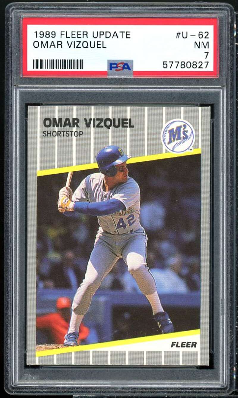 Omar Vizquel Rookie Card 1989 Fleer Update #U-62 PSA 7 Image 1