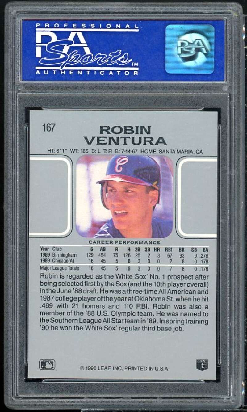 Robin Ventura Card 1990 Leaf #167 PSA 9 Image 2