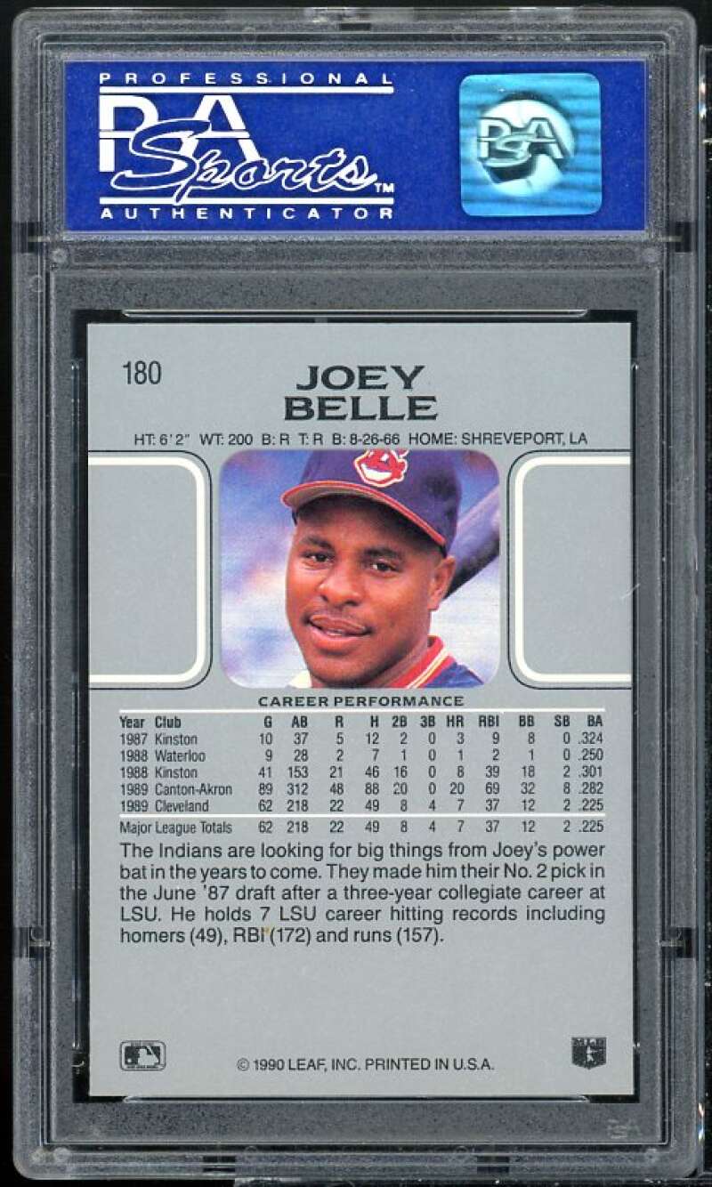 Joey Belle Rookie Card 1990 Leaf #180 PSA 9 Image 2