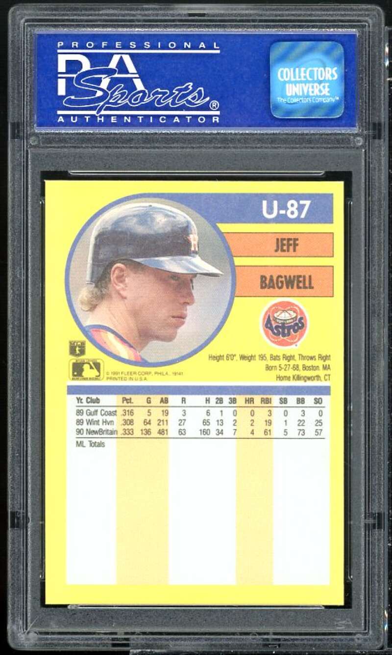 Jeff Bagwell Rookie Card 1991 Fleer Update #U-87 PSA 9 Image 2