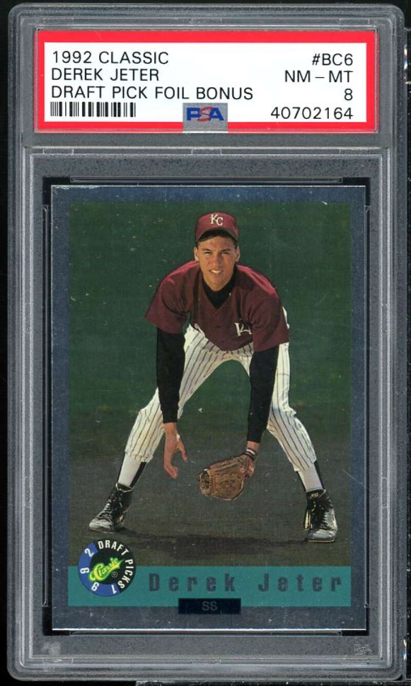 Derek Jeter Rookie Card 1992 Classic Draft Picks Foil Bonus #BC6 PSA 8 Image 1