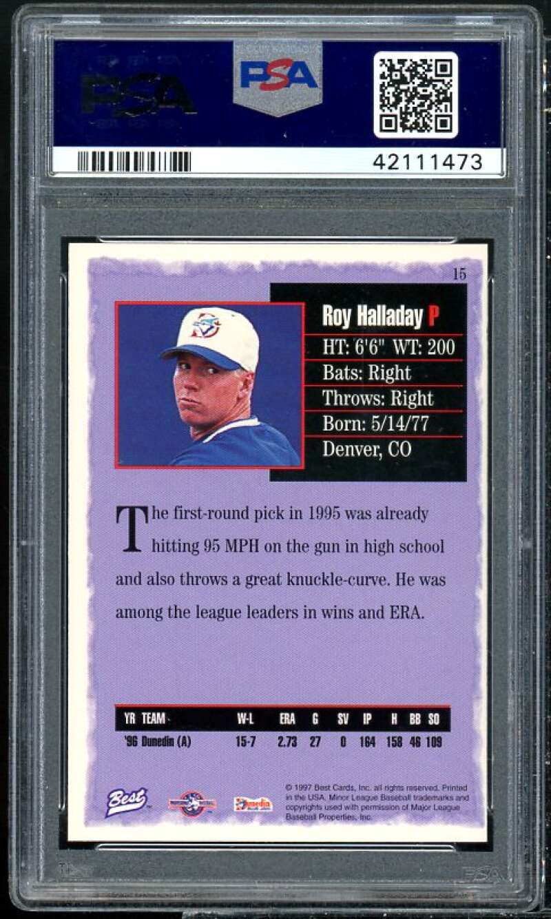 Roy Halladay Rookie Card 1997 Best #15 PSA 9 Image 2