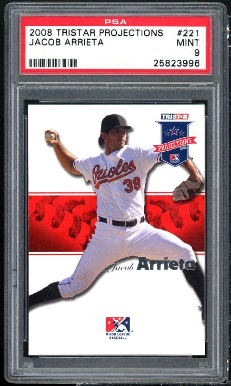 Jake Arrieta Rookie Card 2008 Tristar Projections #221 PSA 9 Image 1