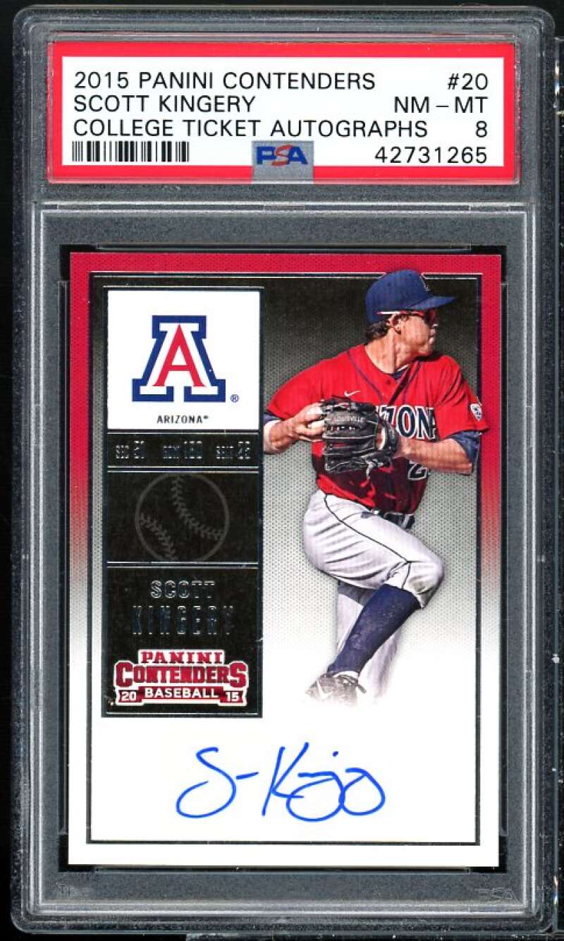 Scott Kingery Rookie 2015 Panini Contenders College Ticket Autographs #20 PSA 8 Image 1