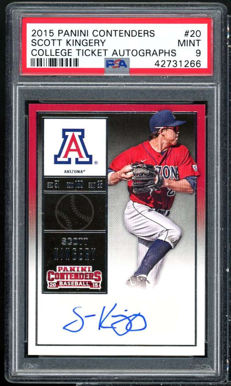 Scott Kingery Rookie 2015 Panini Contenders College Ticket Autographs #20 PSA 9 Image 1