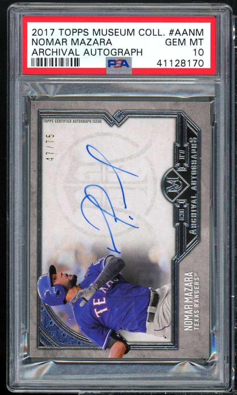 Nomar Mazara Rookie 2017 Topps Museum Collection Archival Auto #AA-NM PSA 10 Image 1