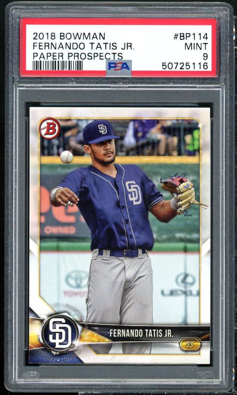 Fernando Tatis Jr. Card 2018 Bowman Prospects #BP114 PSA 9 Image 1