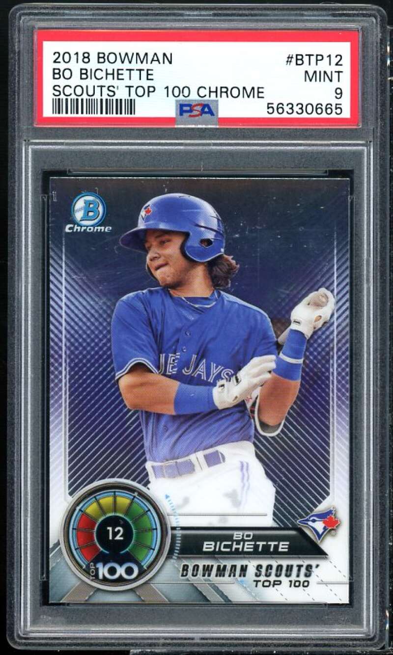 Bo Bichette Rookie Card 2018 Bowman Scouts' Top 100 Chrome #BTP-12 PSA 9 Image 1