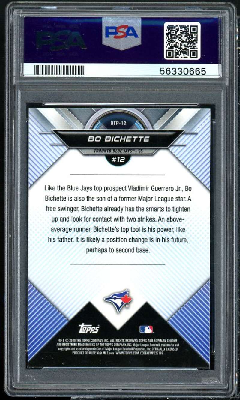 Bo Bichette Rookie Card 2018 Bowman Scouts' Top 100 Chrome #BTP-12 PSA 9 Image 2