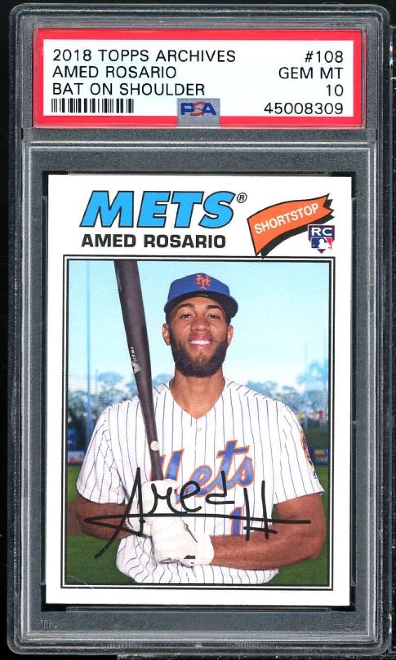 Amed Rosario Rookie Card 2018 Topps Archives #108 PSA 10 Image 1