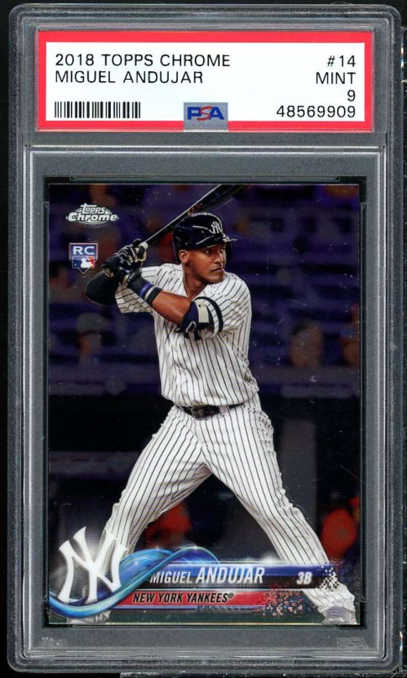 Miguel Andujar Rookie Card 2018 Topps Chrome #14 PSA 9 Image 1