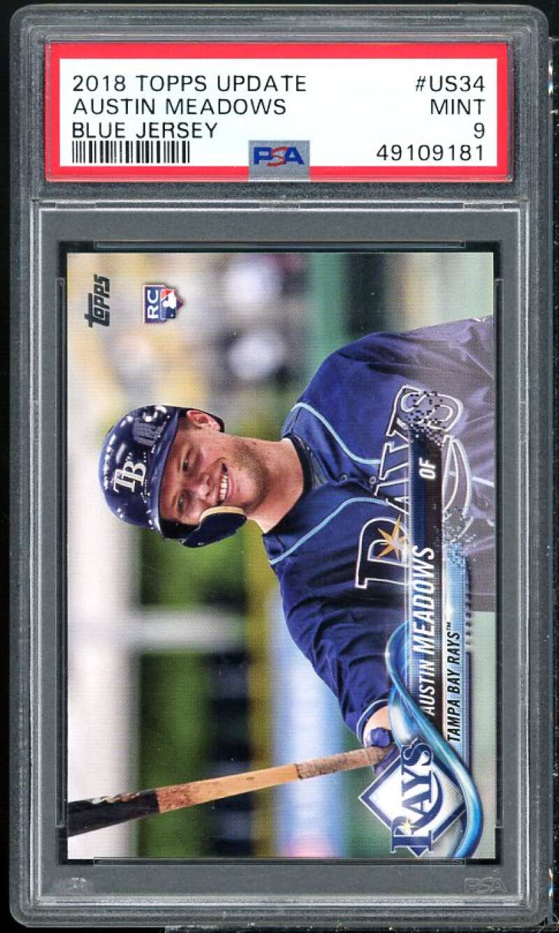 Austin Meadows Rookie Card 2018 Topps Update #US34 PSA 9 Image 1