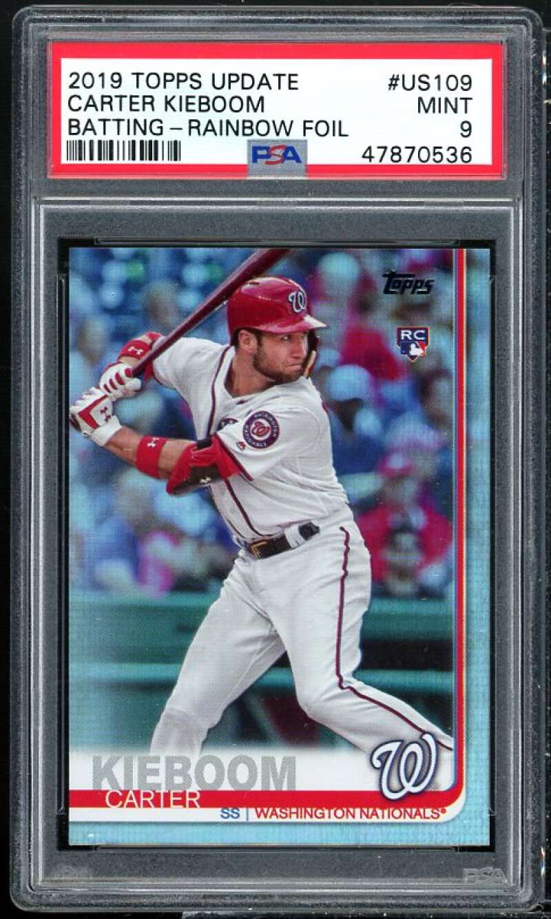 Carter Kieboom Rookie Card 2019 Topps Update Rainbow Foil #US109 PSA 9 Image 1