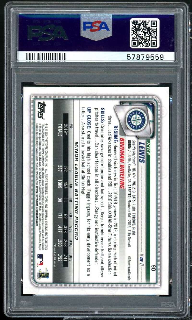 Kyle Lewis Rookie Card 2020 Bowman Chrome #90 PSA 6 Image 2