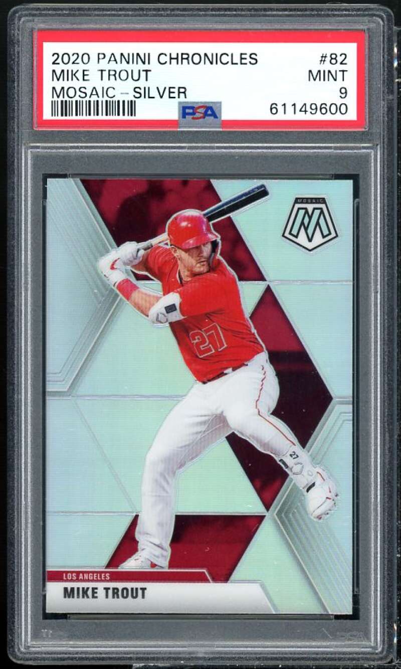 Mike Trout Rookie 2020 Panini Chronicles Mosaic Silver #82 PSA 9 Image 1