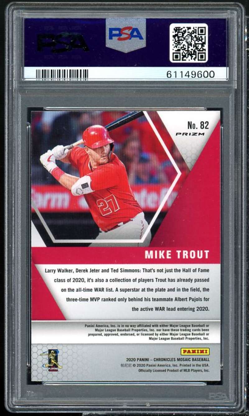 Mike Trout Rookie 2020 Panini Chronicles Mosaic Silver #82 PSA 9 Image 2