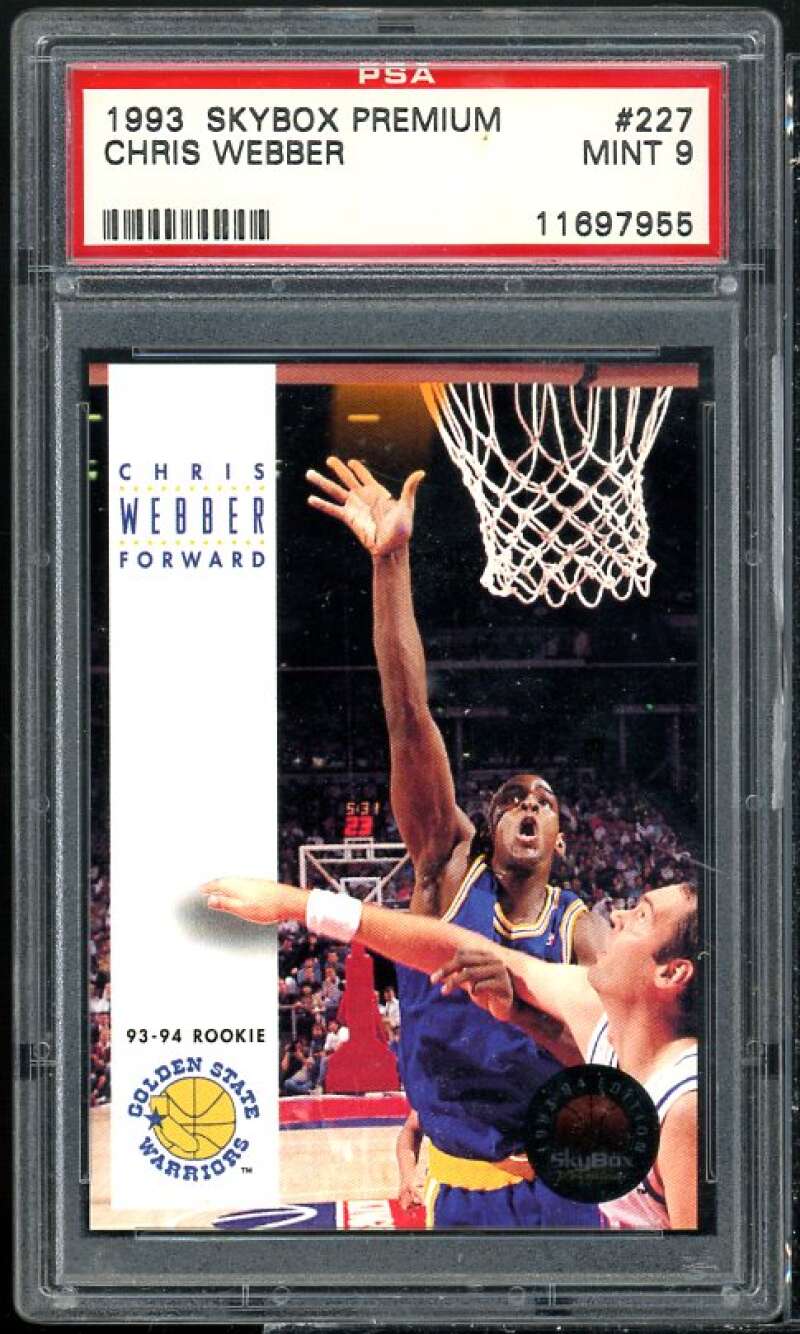 Chris Webber Rookie Card 1993-94 SkyBox #227 PSA 9 Image 1