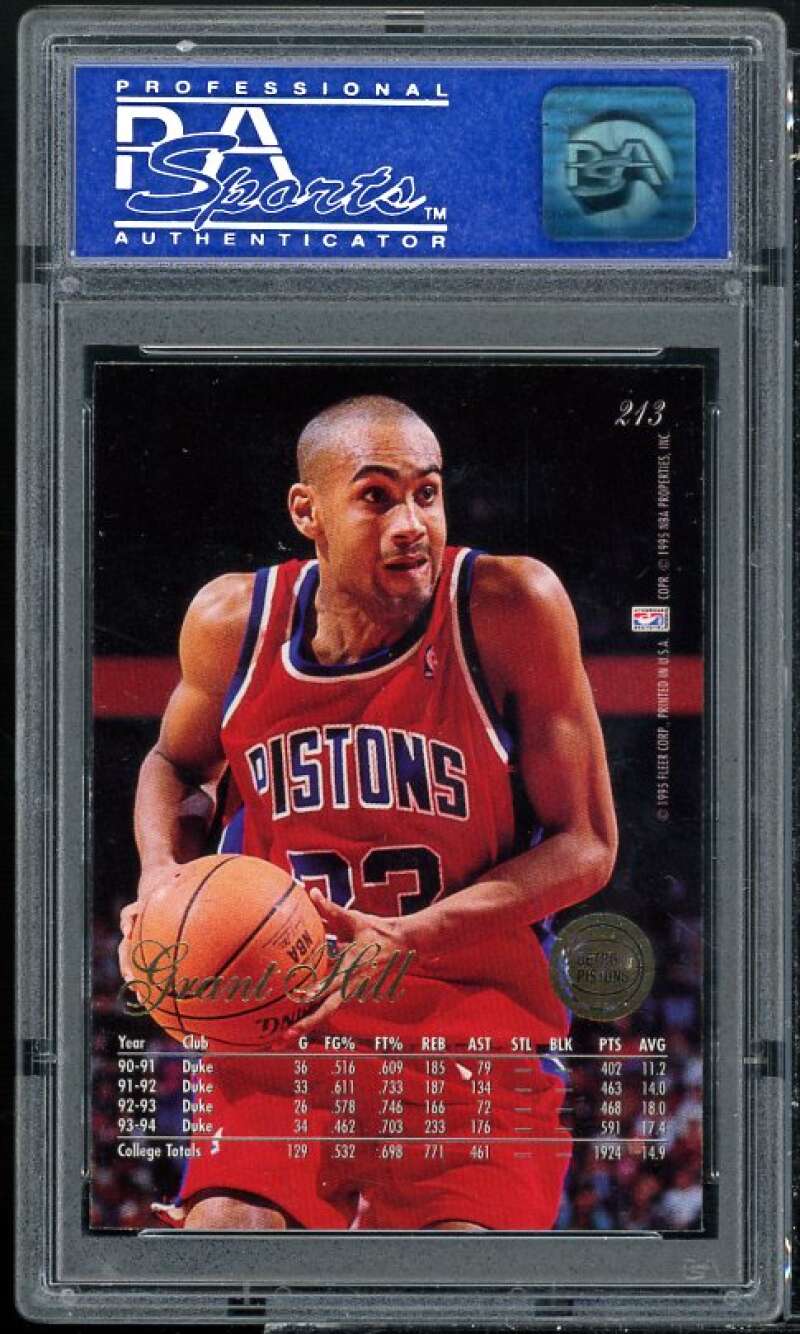 Grant Hill Rookie Card 1994-95 Flair #213 PSA 9 Image 2