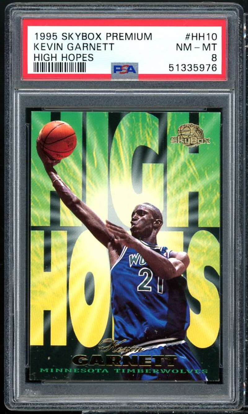 Kevin Garnett Rookie Card 1995-96 SkyBox Premium High Hopes #hh10 PSA 8 Image 1