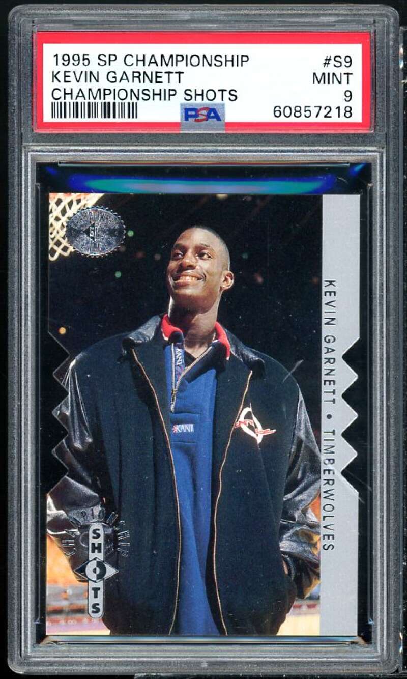 Kevin Garnett Rookie Card 1995-96 SP Championship Championship Shots #S9 PSA 9 Image 1