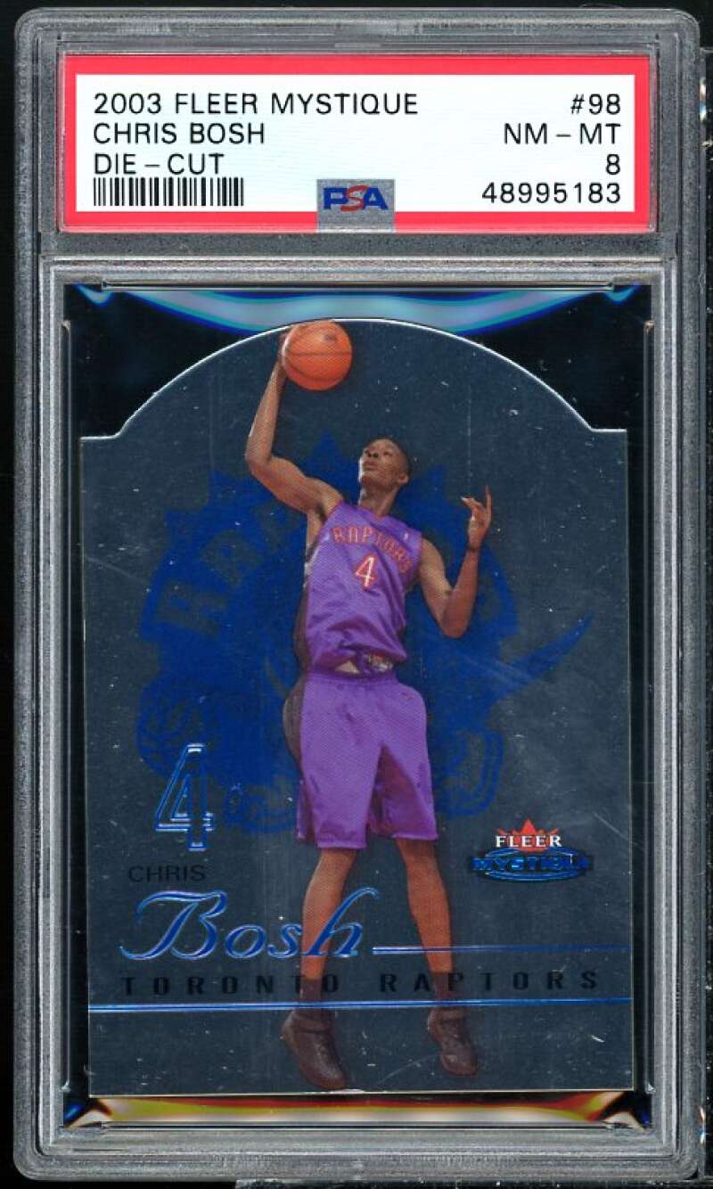 Chris Bosh Rookie Card 2003-04 Fleer Mystique Die-Cut #109 PSA 8 Image 1