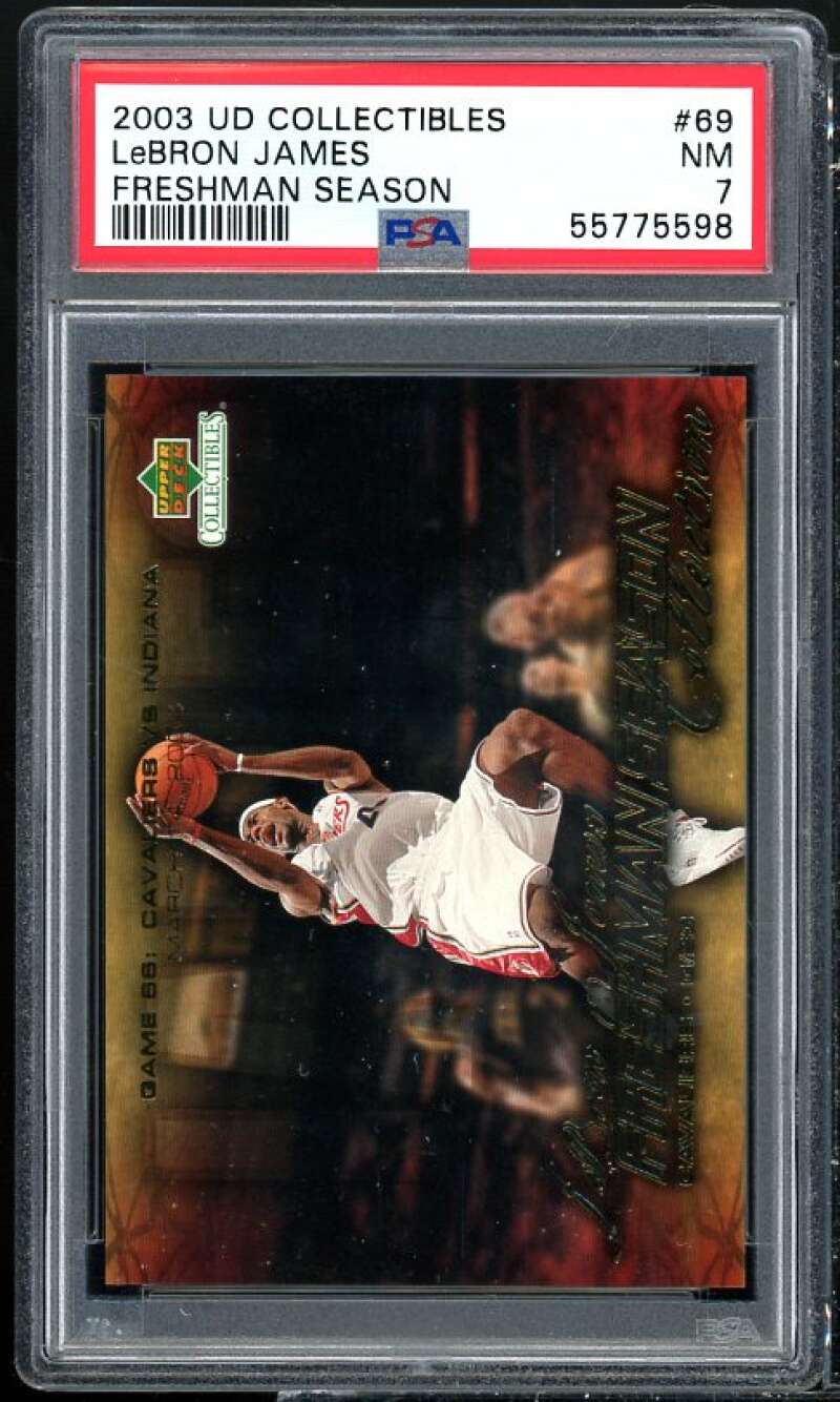 LeBron James Rookie Card 2003 UD Collectibles Freshman Season #69 PSA 7 Image 1