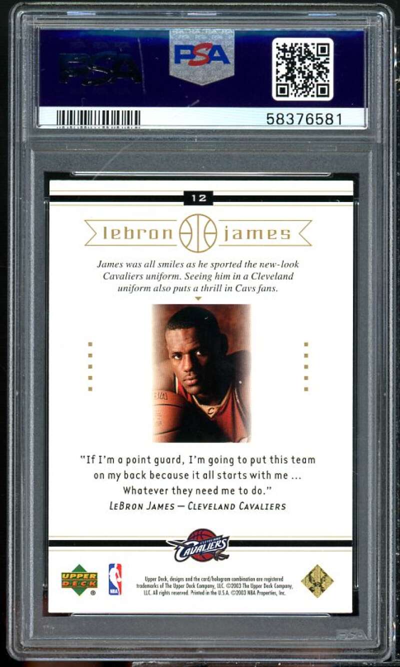 LeBron James Rookie Card 2003 Upper Deck LeBron James Box Set #12 PSA 8 Image 2