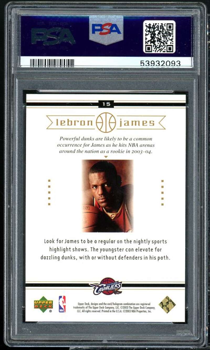 LeBron James Rookie Card 2003 Upper Deck LeBron James Box Set #15 PSA 8 Image 2