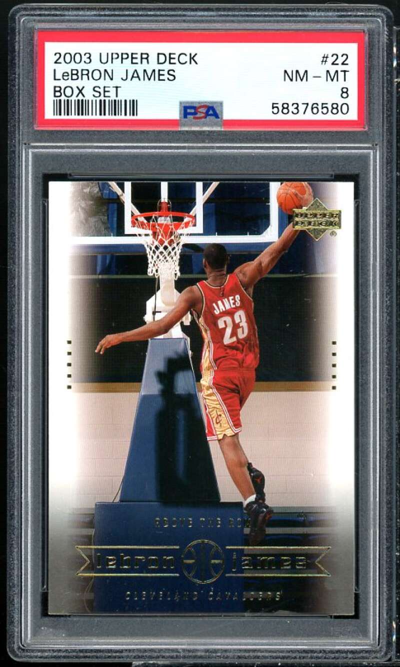 LeBron James Rookie Card 2003 Upper Deck LeBron James Box Set #22 PSA 8 Image 1