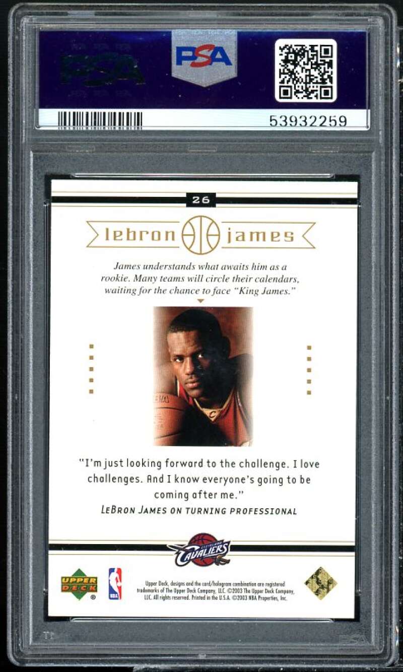 LeBron James Rookie Card 2003 Upper Deck LeBron James Box Set #26 PSA 8 Image 2