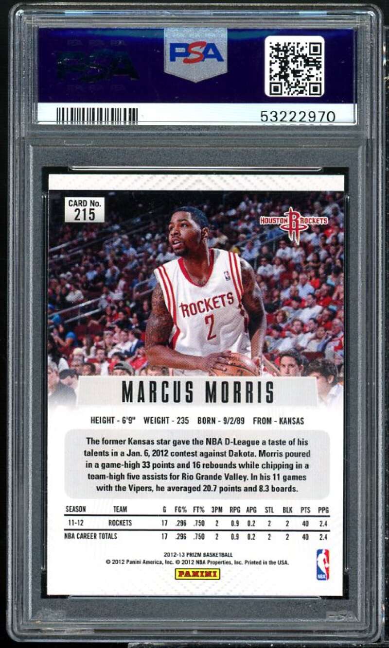 Marcus Morris Rookie Card 2012-13 Panini Prizm #215 PSA 9 Image 2