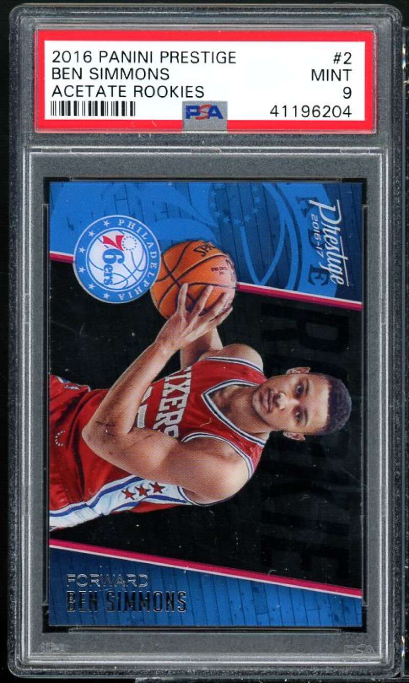 Ben Simmons Rookie Card 2016-17 Panini Prestige Acetate Rookies #2 PSA 9 Image 1