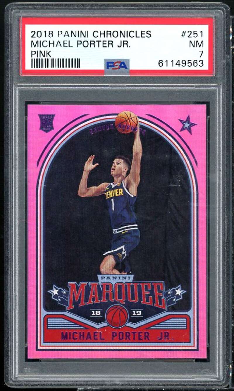 Michael Porter Jr. Rookie Card 2018-19 Panini Chronicles Pink #251 PSA 7 Image 1