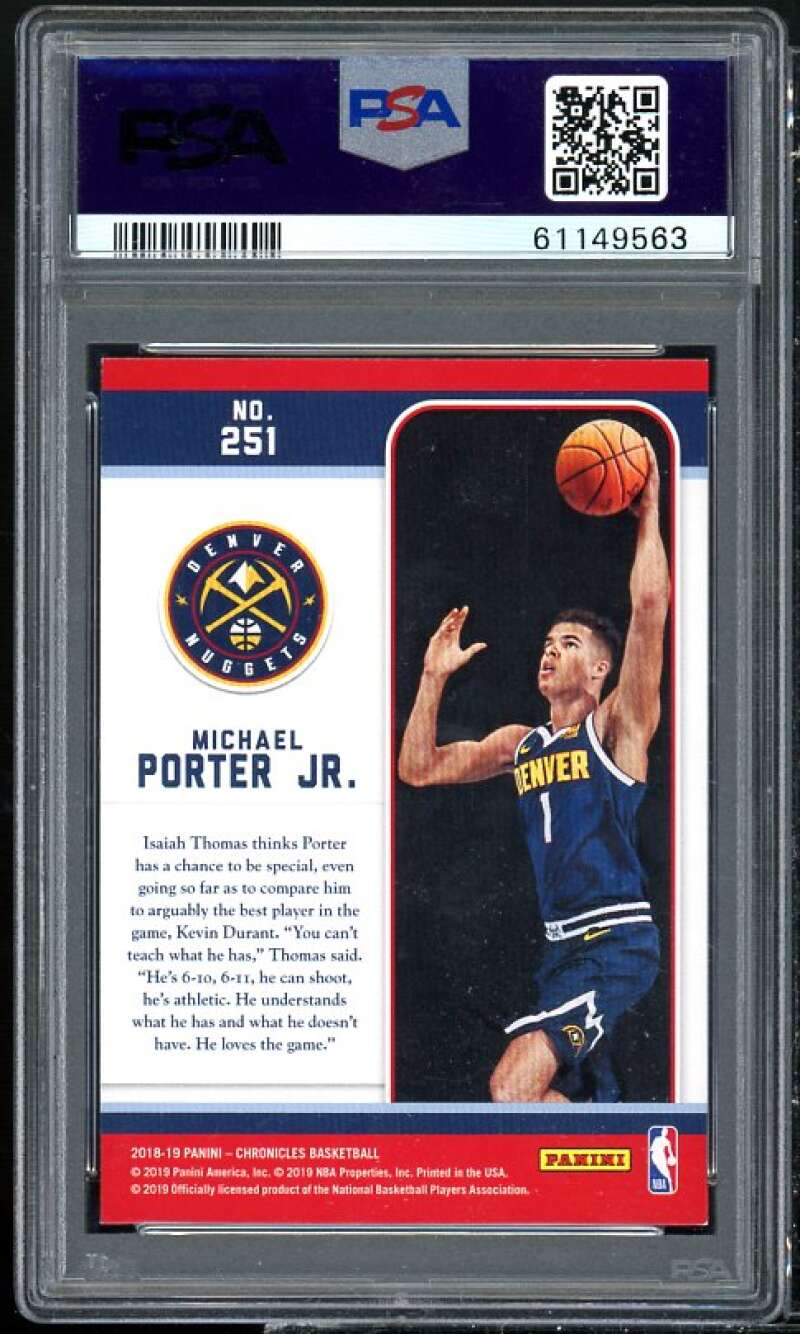 Michael Porter Jr. Rookie Card 2018-19 Panini Chronicles Pink #251 PSA 7 Image 2