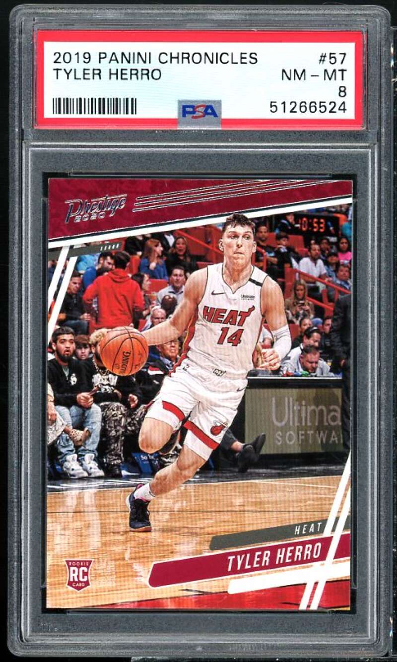 Tyler Herro Rookie Card 2019-20 Panini Chronicles #57 PSA 8 Image 1