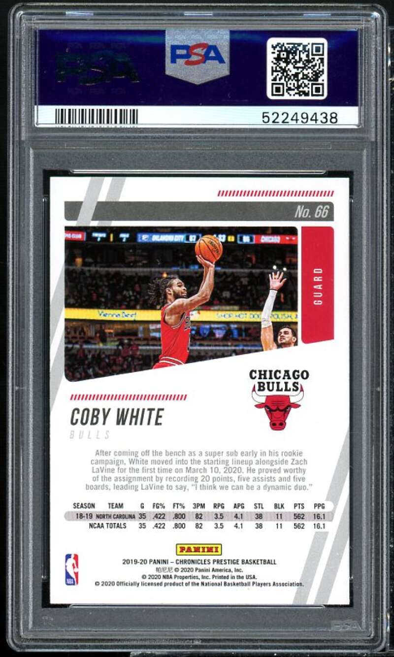 Coby White Rookie Card 2019-20 Panini Chronicles #66 PSA 9 Image 2