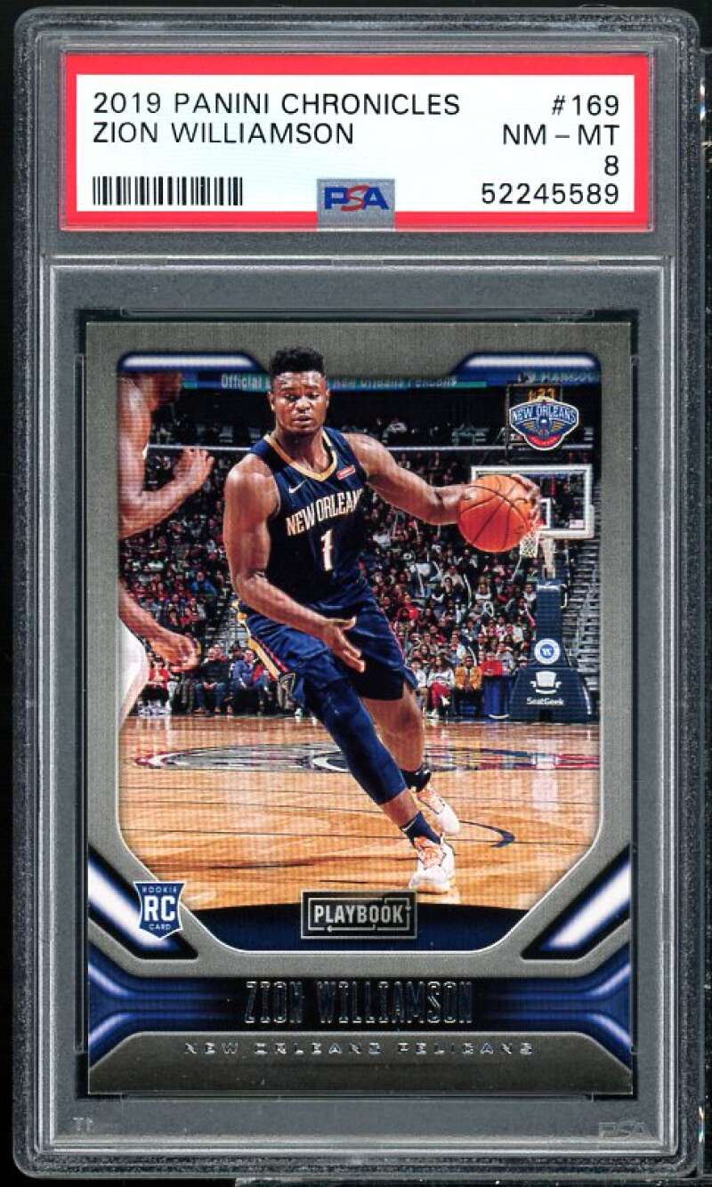 Zion Williamson Rookie Card 2019-20 Panini Chronicles #169 PSA 8 Image 1