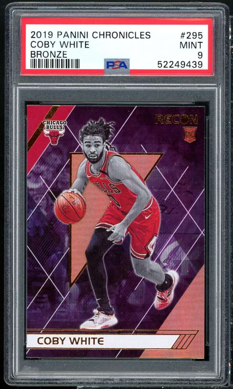 Coby White Rookie Card 2019-20 Panini Chronicles Bronze #295 PSA 9 Image 1