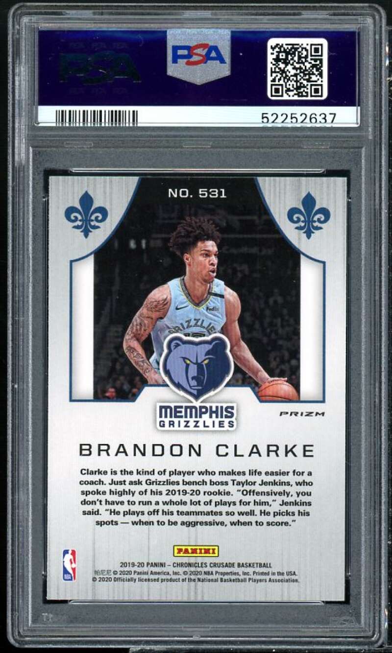 Brandon Clarke Rookie Card 2019-20 Panini Chronicles Silver #531 PSA 9 Image 2