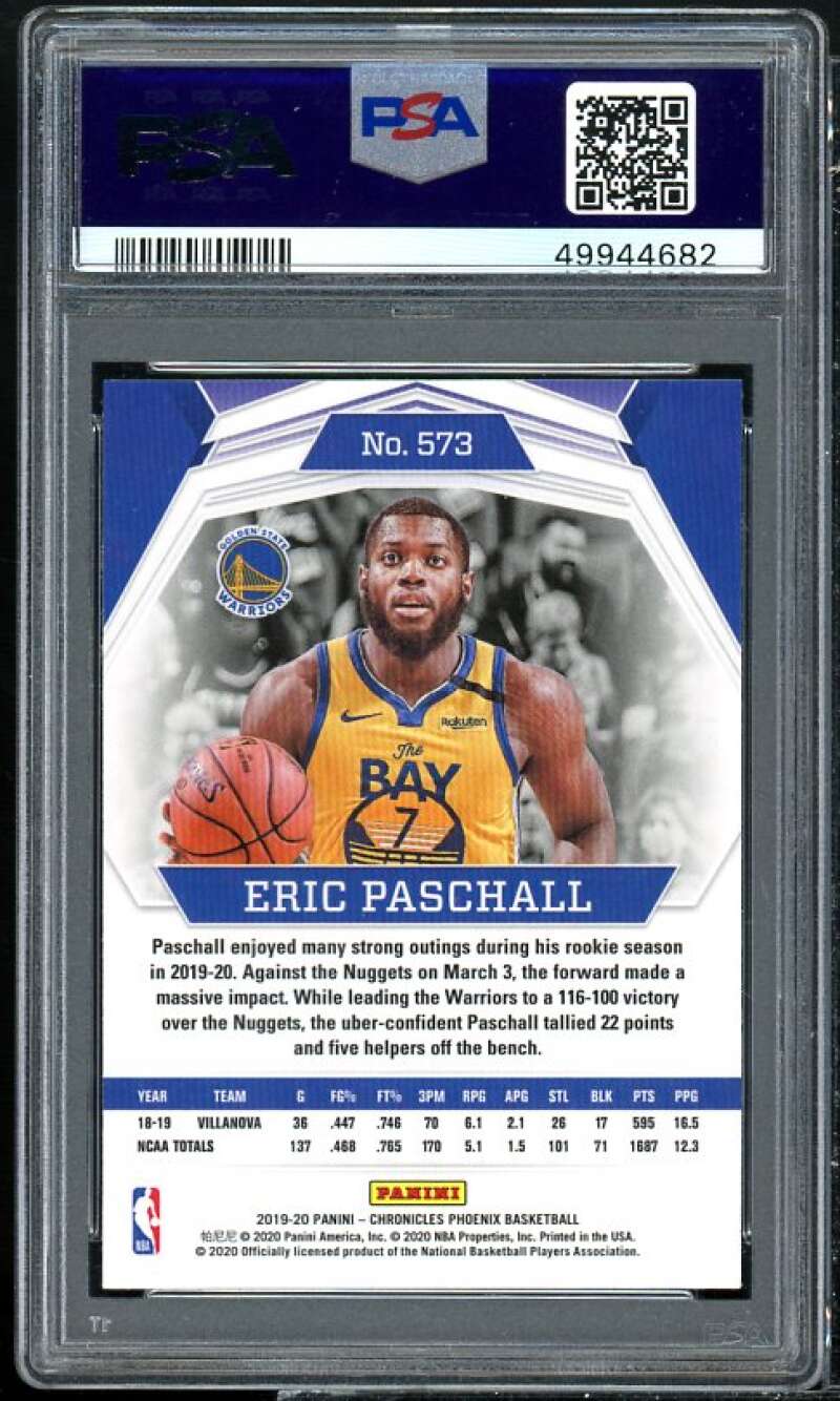 Eric Paschall Rookie Card 2019-20 Panini Chronicles Silver #573 PSA 9 Image 2