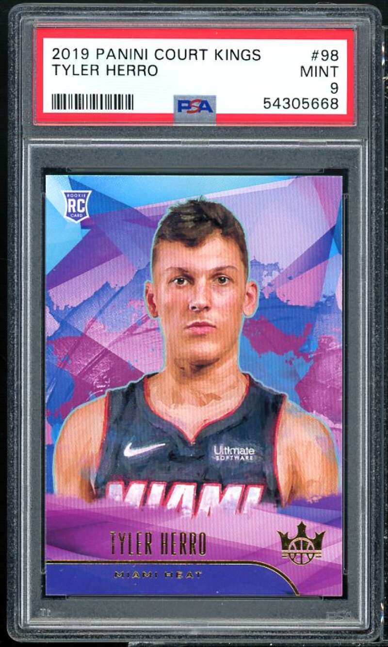 Tyler Herro Rookie Card 2019-20 Panini Court Kings #98 PSA 9 Image 1