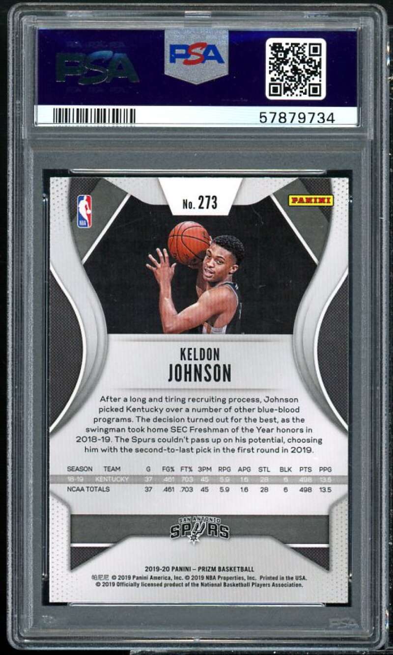 Keldon Johnson Rookie Card 2019-20 Panini Prizm #273 PSA 9 Image 2