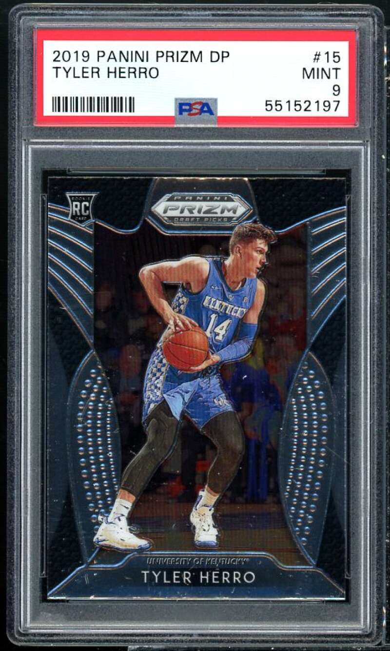 Tyler Herro Rookie Card 2019-20 Panini Prizm Draft Picks #15 PSA 9 Image 1