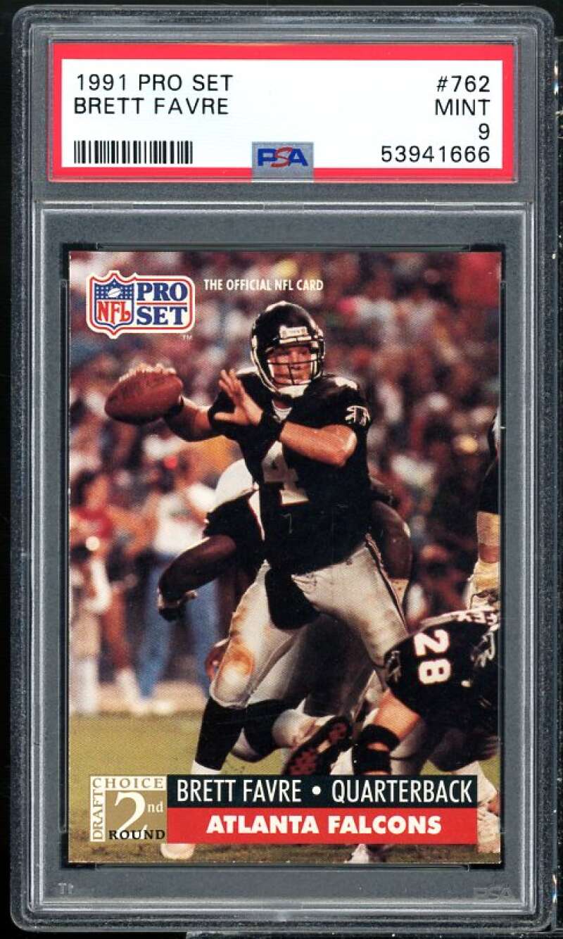 Brett Favre Rookie Card 1991 Pro Set #762 PSA 9 Image 1