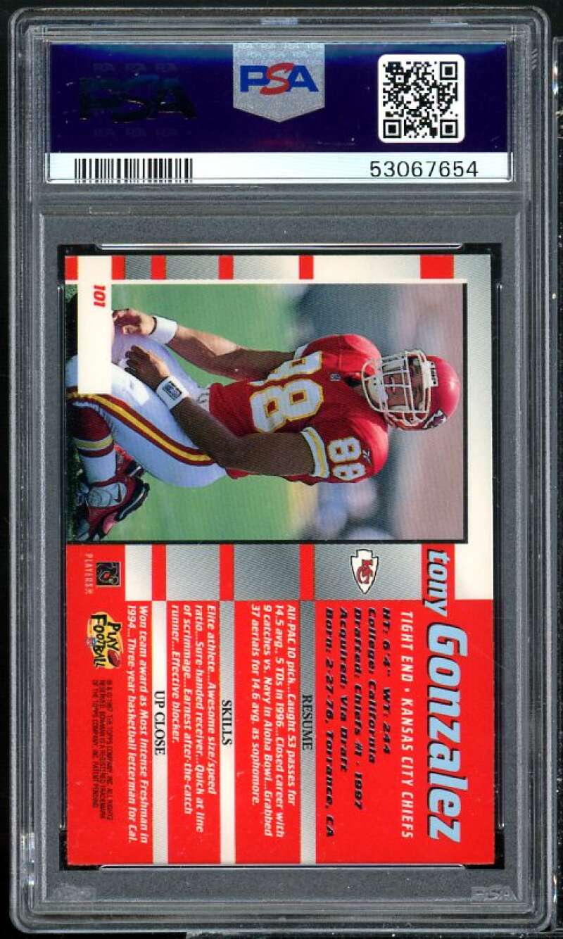 Tony Gonzalez Rookie Card 1997 Bowman's Best #101 PSA 9 Image 2