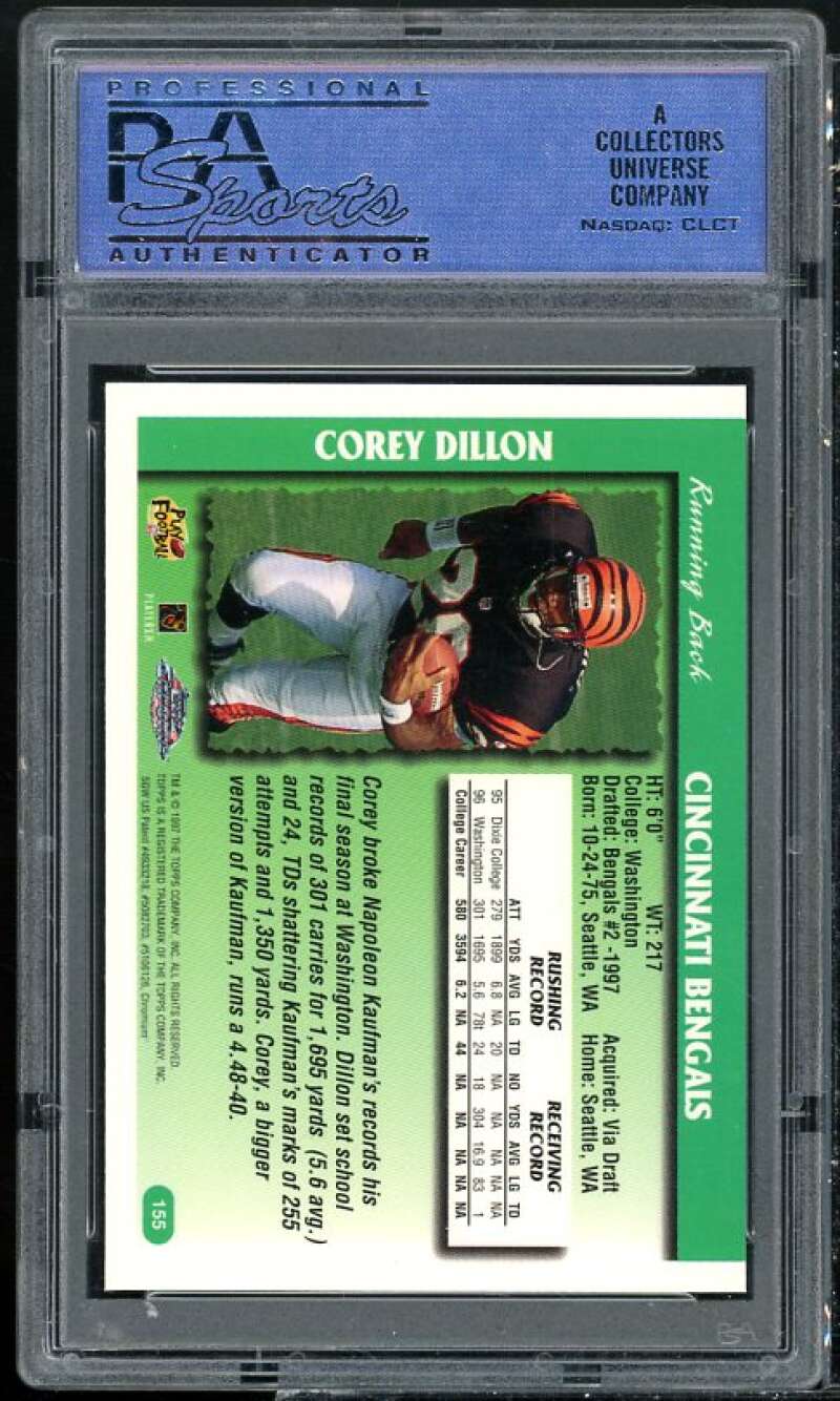 Corey Dillon Rookie Card 1997 Topps Chrome #155 PSA 9 Image 2